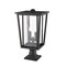 Z-Lite Seoul 2 Light Outdoor Pier Mounted Fixture, Black & Clear 571PHBR-533PM-BK - alternate 3